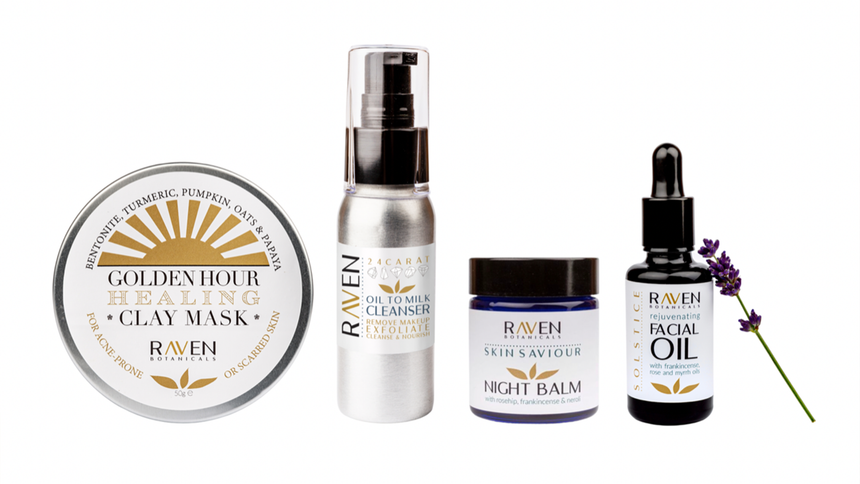 The Mór Card Raven Botanicals Gold Goddess Ritual Gift Kit