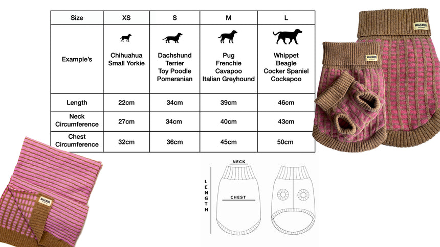 The Mór Card WAG&WOOL Paddy jumper and size guide