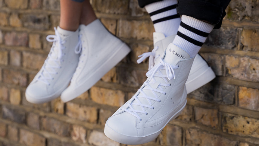Sans Martin The Mór Card Sustainable White High Top Trainers